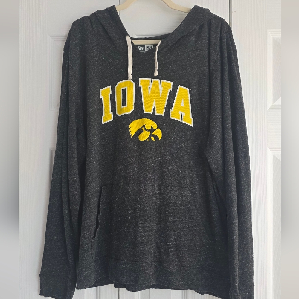 Iowa Hawkeyes Charcoal Hoodie with Yellow Logo 2x